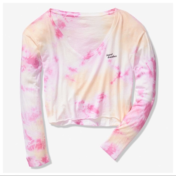 PINK Victoria's Secret Tops - PINK | V/S GIRLFRIEND TIE DYE CROPPED TEE RARE 🔥